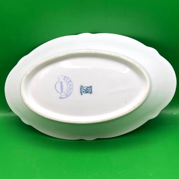 Schumann Bavaria Eleanor Oval Serving Bowl 8" Floral Gold Trim Vintage Germany - Picture 7 of 12